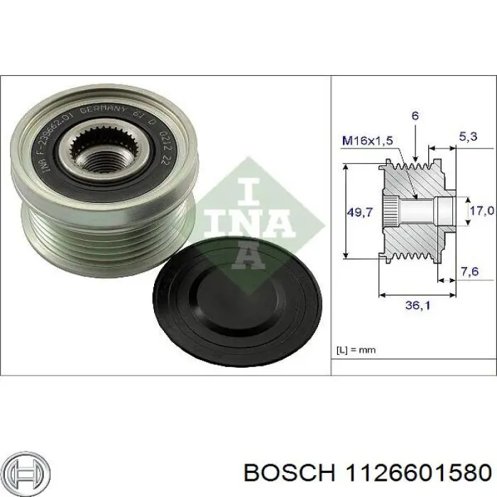 1126601580 Bosch шкив генератора