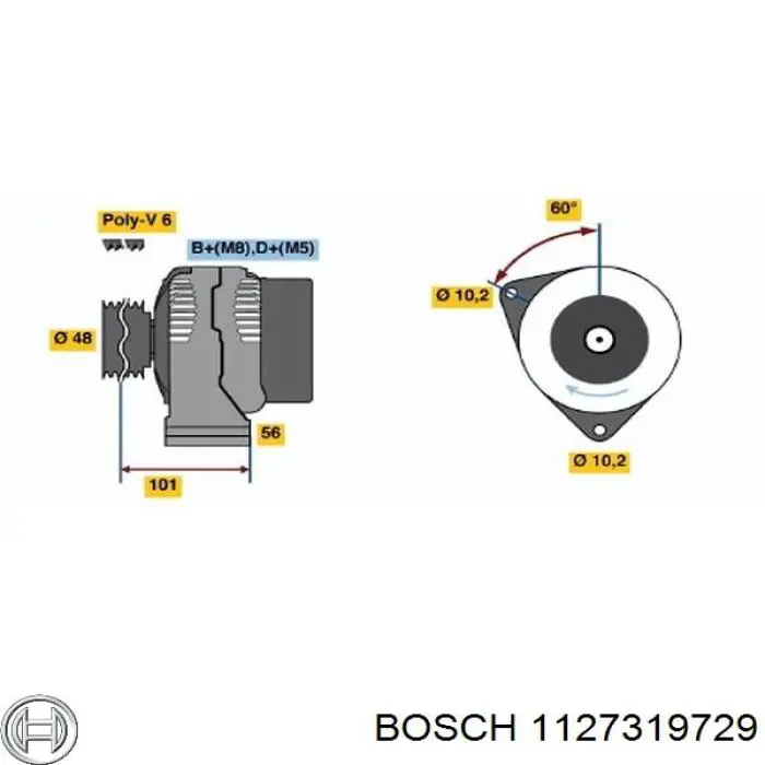 Диодный мост генератора Bosch 1127319729