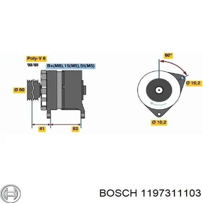 Реле генератора 1197311103 Bosch