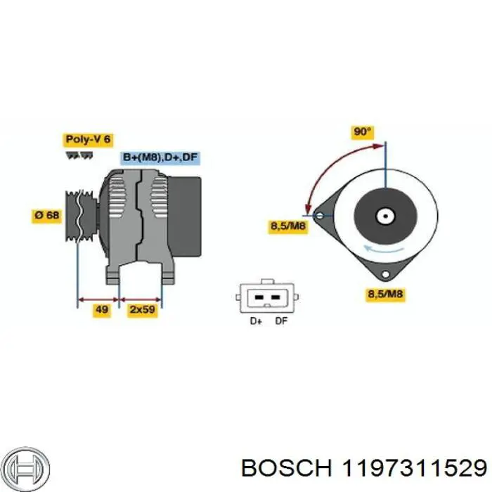 1197311529 Bosch Реле-регулятор напряжения