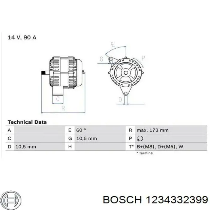 Бегунок (ротор) распределителя зажигания, трамблера BOSCH 1234332399