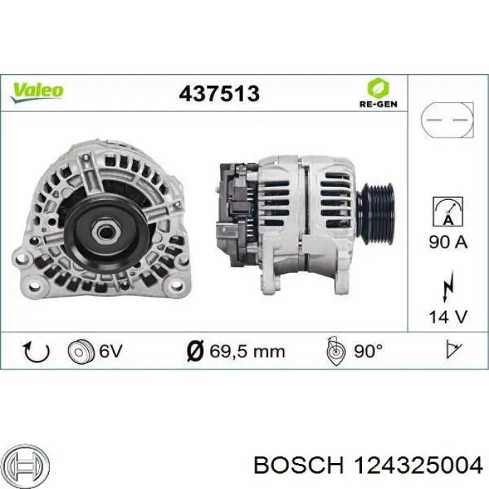 Генератор 124325004 Bosch