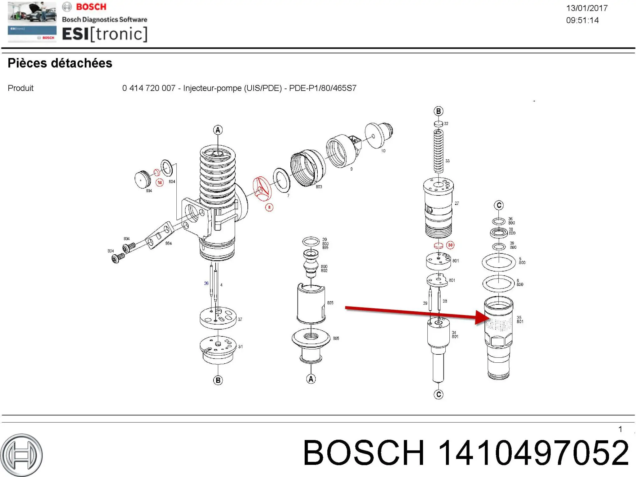 1410497052 Bosch Гайка крепления форсунки