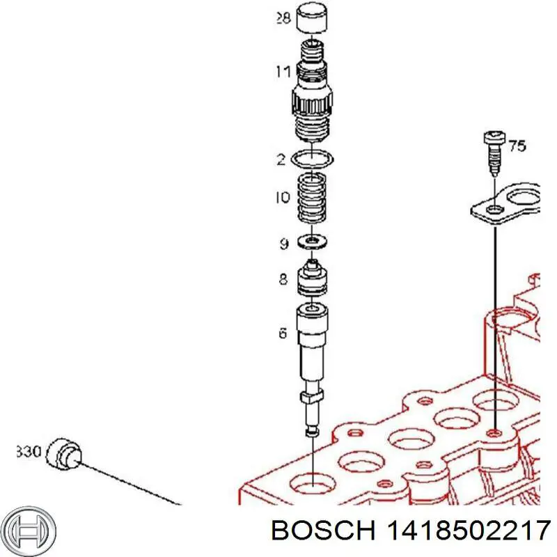 1418502217 Bosch Обратный клапан топлива
