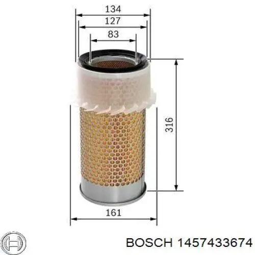 Фильтр воздушный Bosch 1457433674