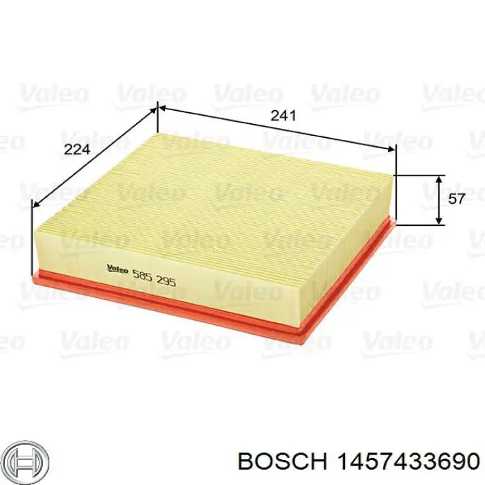 Элемент воздушного фильтра Bosch 1457433690 цена, от 4.85 USD
