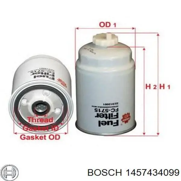Купить 1457434099 Bosch Фильтр-отстойник топлива грубой очистки