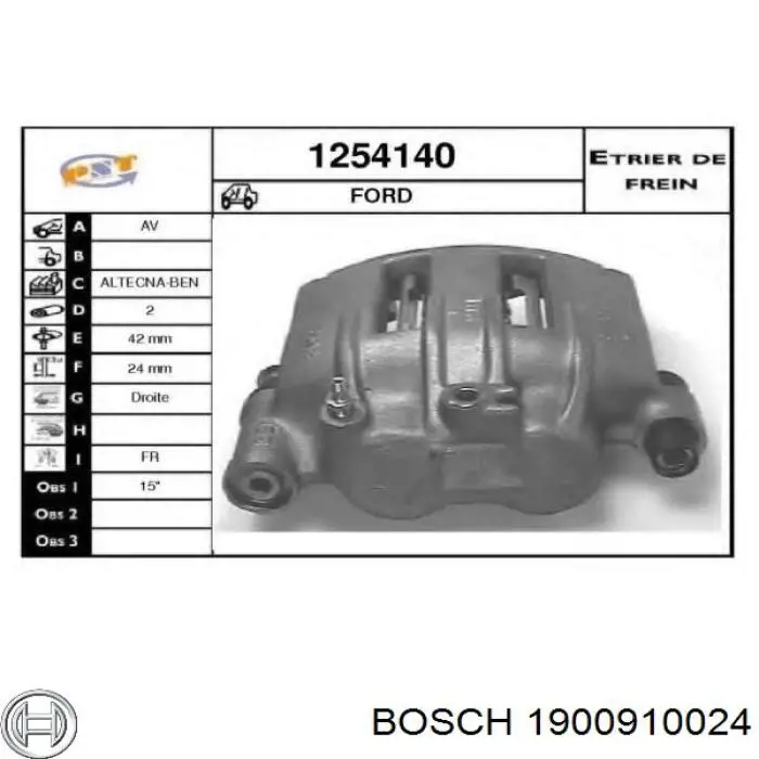 1900910024 Bosch rolamento do gerador
