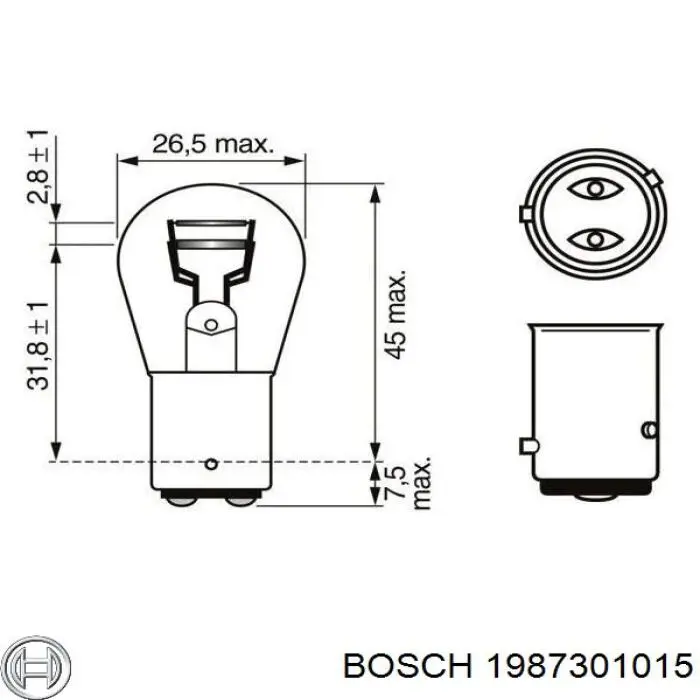 Лампочка накаливания Bosch 1987301015 цена, от 1.17 USD