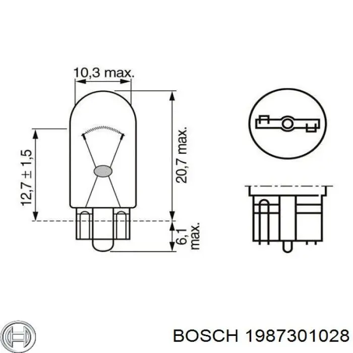 Lámpara, luz interior/cabina 1987301028 Bosch