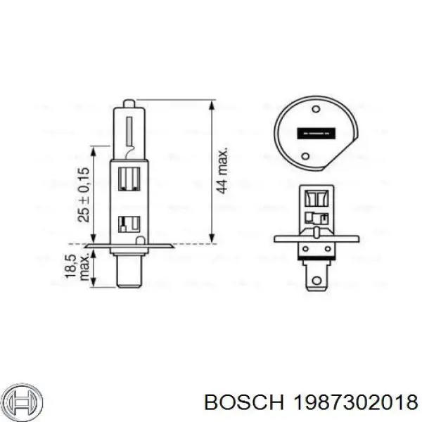 Галогенная автолампа Bosch H1 P14,5s 12V 1987302018