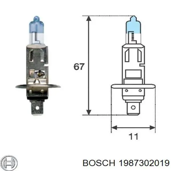 Лампочка ближнего света Bosch 1987302019 цена, от 2.31 USD