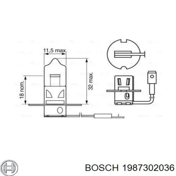 Галогенная автолампа Bosch H3 Pk22s 12V 1987302036