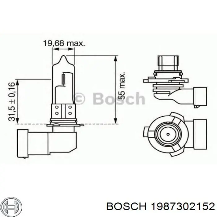 Купить 1987302152 Bosch Лампочка галогенная