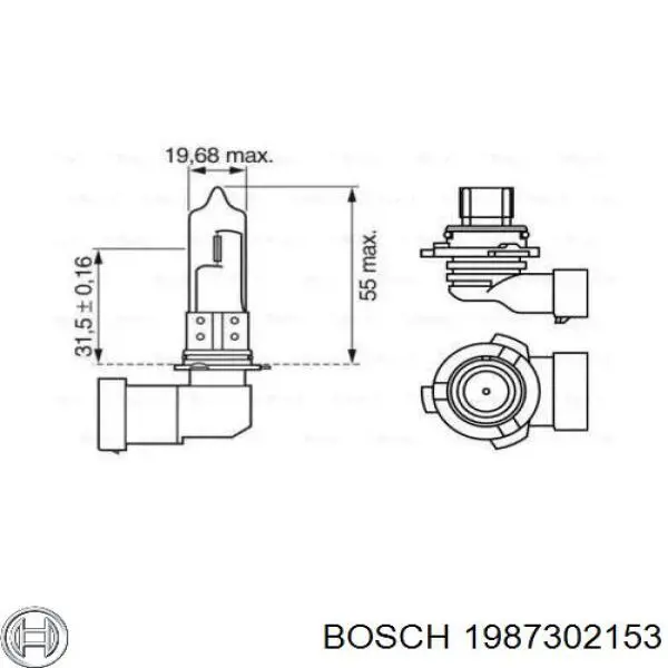 Bombilla halógena 1987302153 Bosch