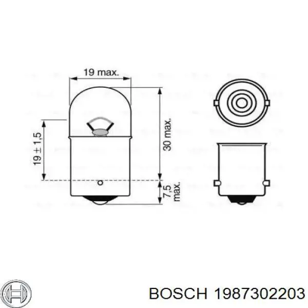 Лампочка накаливания Bosch 1987302203 цена, от 0.37 USD