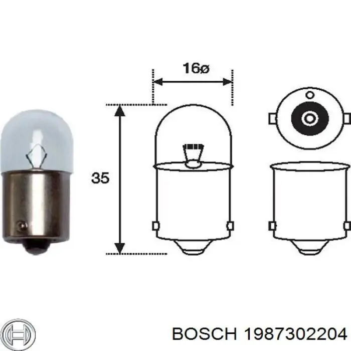 Лампочка накаливания Bosch 1987302204 цена, от 0.35 USD