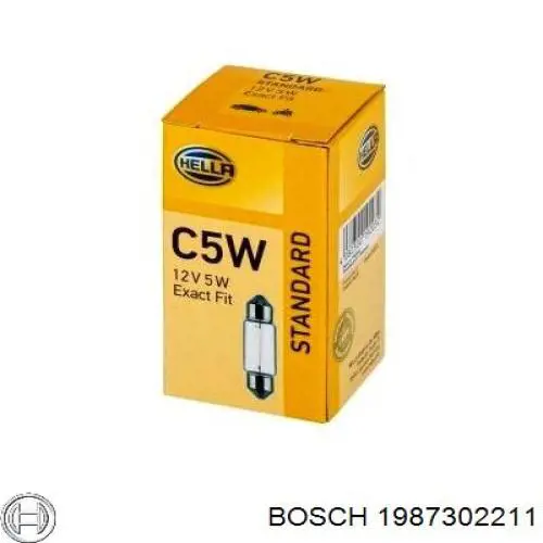 Лампочка плафона освещения салона/кабины Bosch 1987302211