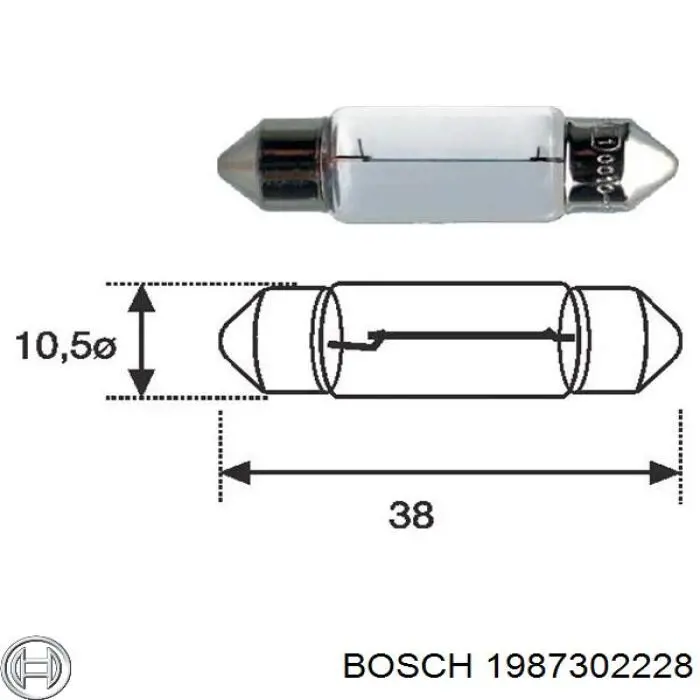 1987302228 Bosch Лампочка плафона освещения салона/кабины