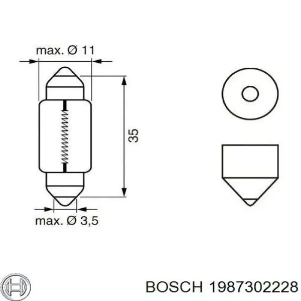 Лампочка плафону освітлення салону/кабіни 1987302228 Bosch