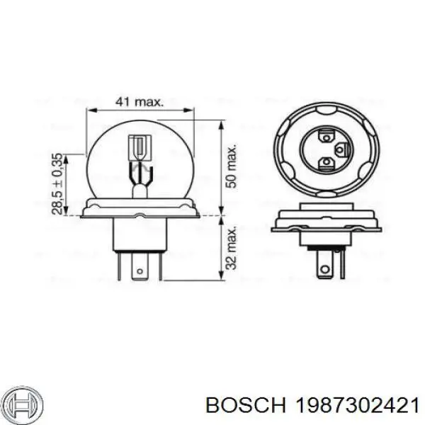 1987302421 Bosch Лампочка дальнего света