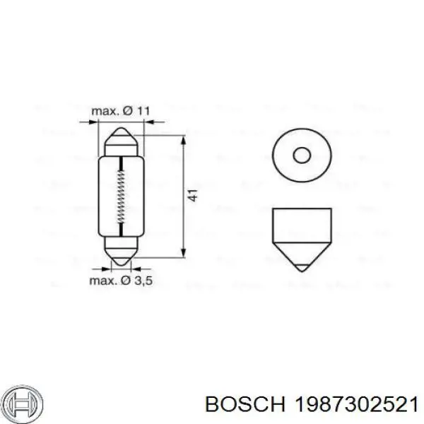1 987 302 521 Bosch лампочка плафона освещения салона/кабины
