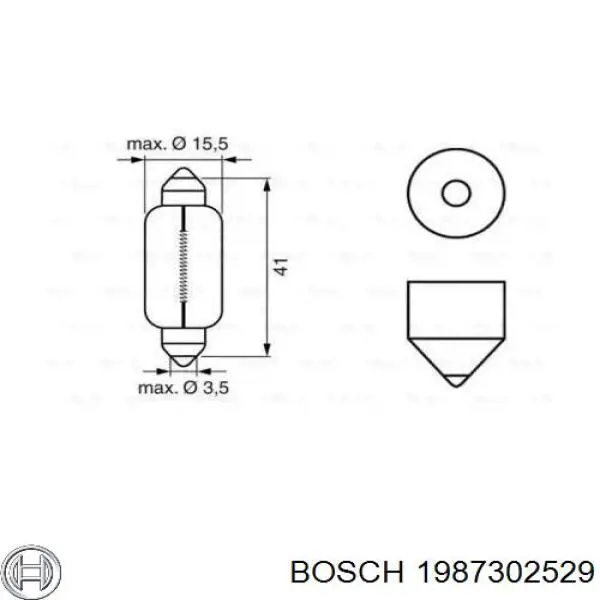 Лампочка фонаря подсветки заднего номерного знака Bosch 1987302529