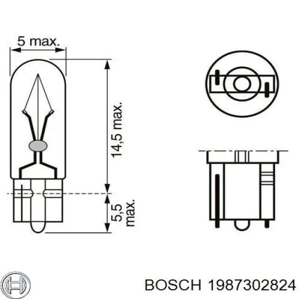 Лампочка щитка (панели приборов) Bosch 1987302824