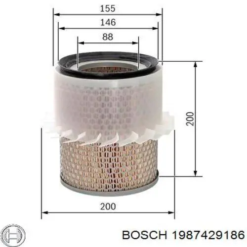 1987429186 Bosch Воздушный фильтр двигателя