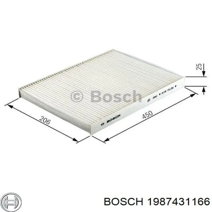 Filtro de habitáculo 1987431166 Bosch