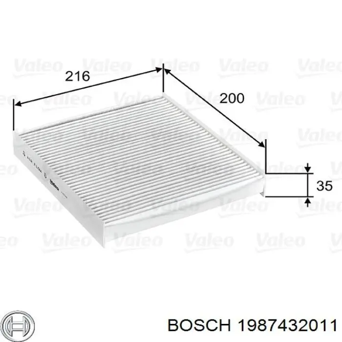 Фильтр салона 1987432011 Bosch