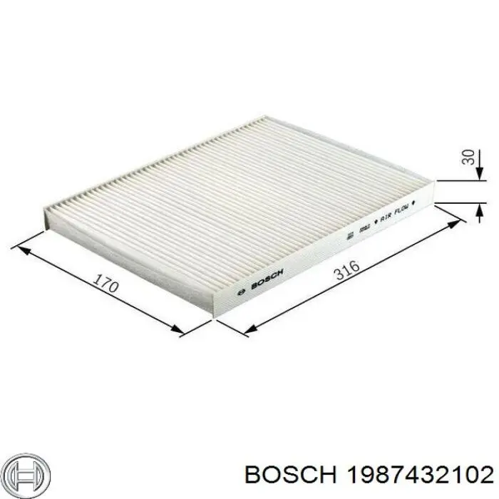 Фильтр воздушный отопителя Bosch 1987432102 цена, от 15.02 USD