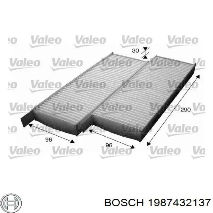 Купить 1987432137 Bosch Фильтр салона угольный