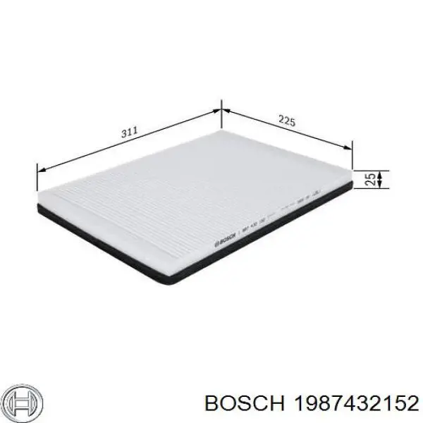 Filtro de habitáculo 1987432152 Bosch