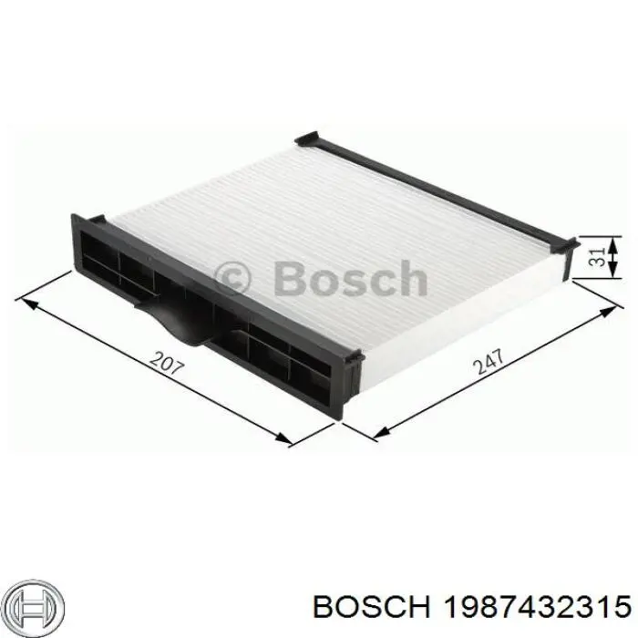 Filtro de habitáculo 1987432315 Bosch