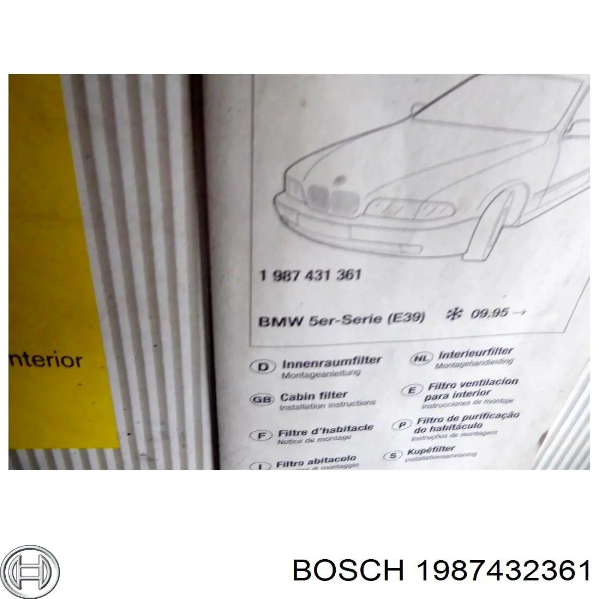 Фильтр салона 1987432361 Bosch