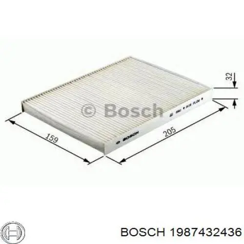 Фильтр воздушный отопителя Bosch 1987432436 цена, от 12.80 USD