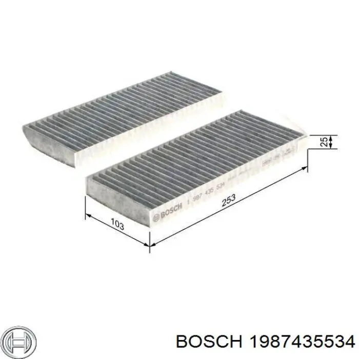 Купить 1987435534 Bosch Фильтр салона угольный