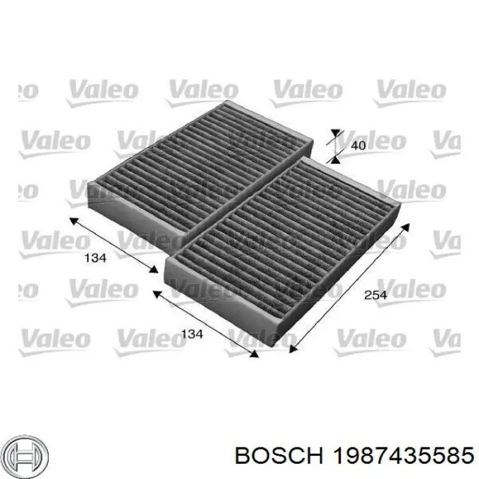 Купить 1987435585 Bosch Фильтр салона угольный