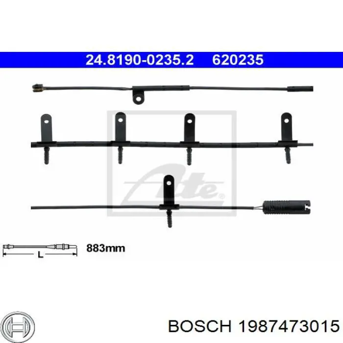 1987473015 Bosch датчик износа тормозных колодок передний