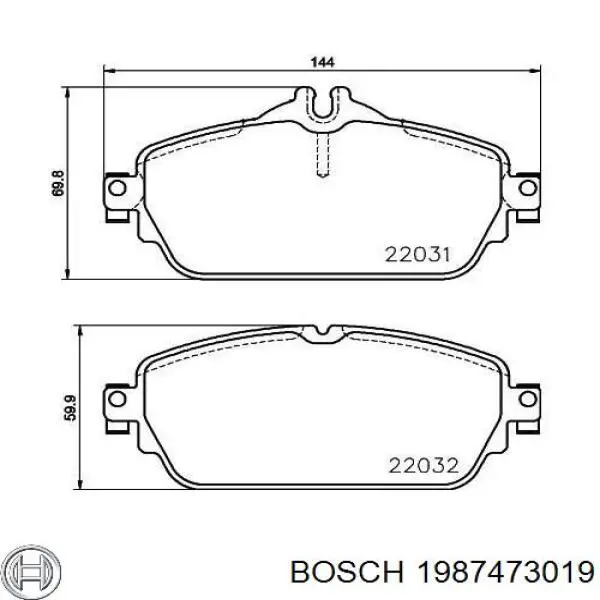 Купить 1987473019 Bosch Датчик износа тормозных колодок передний левый