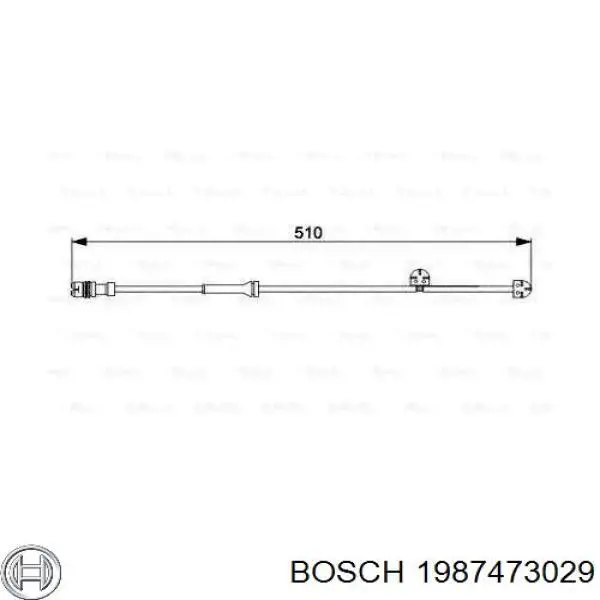 Задний датчик износа тормозных колодок Bosch 1987473029