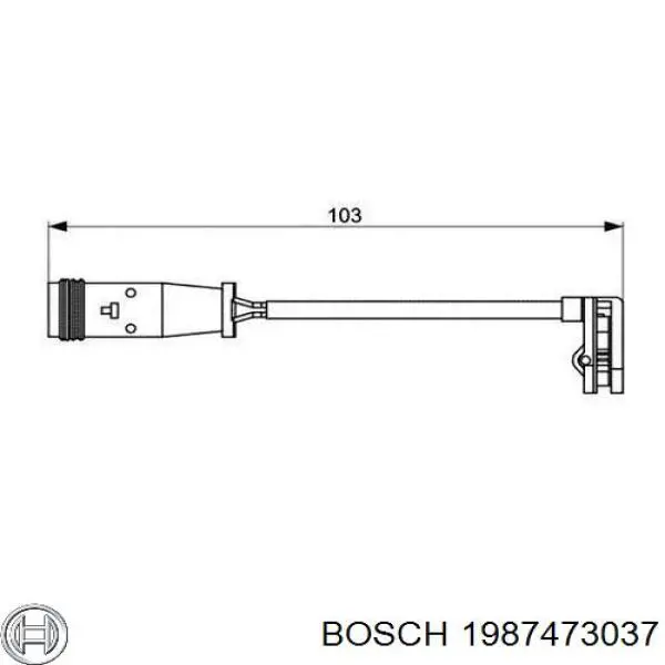 Датчик зносу гальмівних колодок, передній 1987473037 Bosch