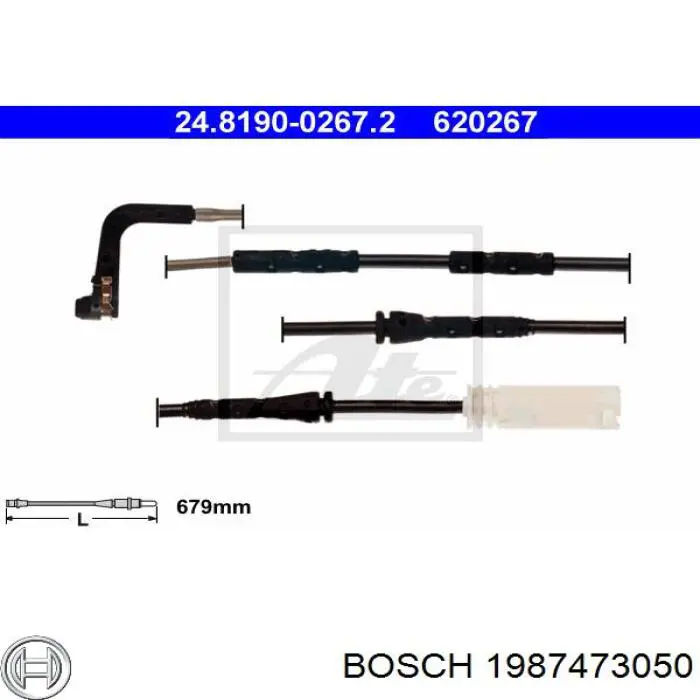 Датчик износа тормозных колодок передний 1987473050 Bosch