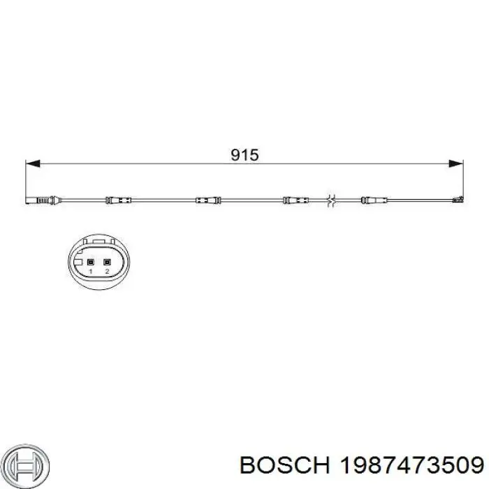 Contacto de aviso, desgaste de los frenos, trasero 1987473509 Bosch