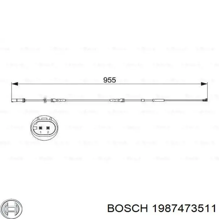 Датчик износа тормозных колодок передний BOSCH 1987473511