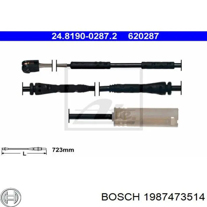 1987473514 Bosch датчик износа тормозных колодок передний