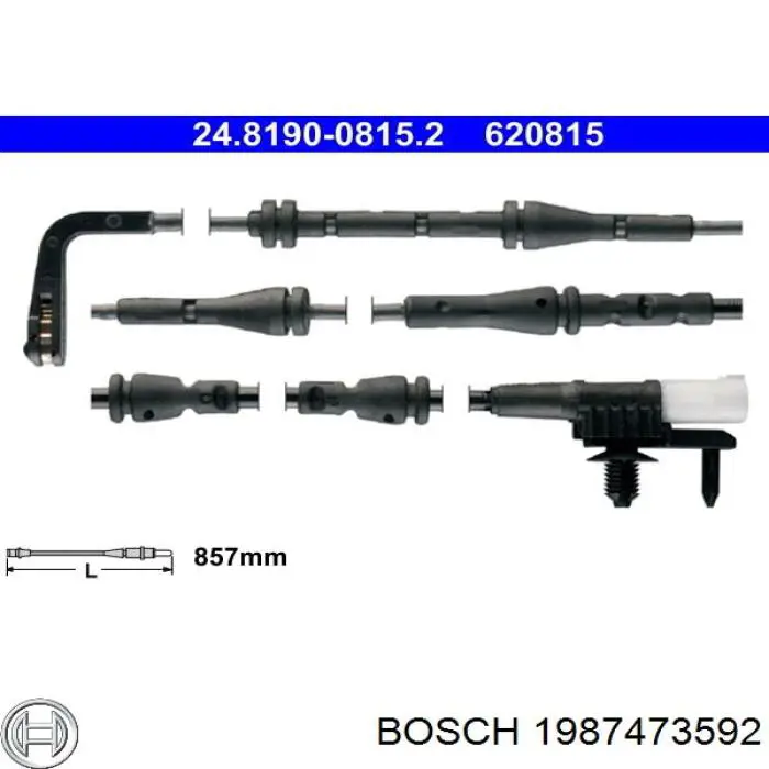 Датчик износа тормозных колодок, задний Bosch 1987473592 цена, от 15.23 USD