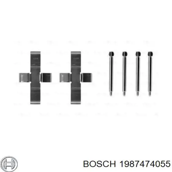 Купить 1987474055 Bosch Комплект пружинок крепления дисковых колодок передних
