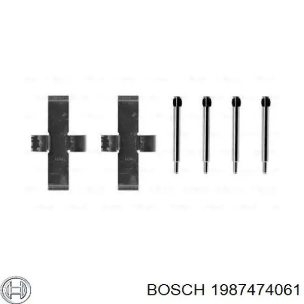 Комплект пружинок крепления передних дисковых колодок Bosch 1987474061